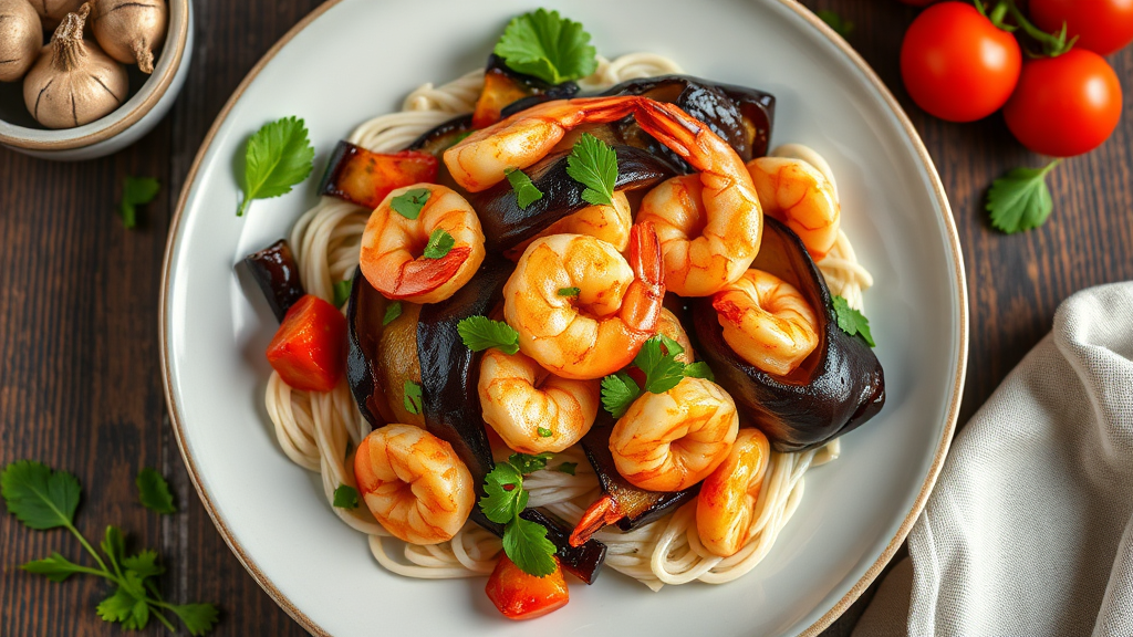 Garlic Shrimp and Eggplant Stir-Fry