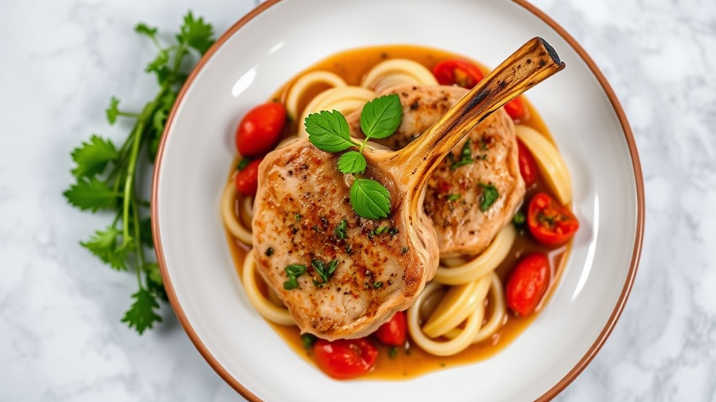 Garlic Tomato Braised Pork Chops