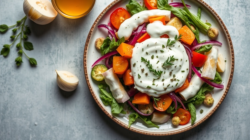 Garlic Yogurt Dressing with Honey and Cider Vinegar