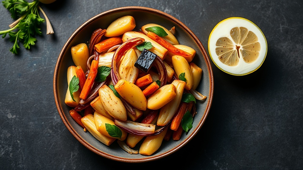 Ginger Artichoke and Onion Stir-Fry