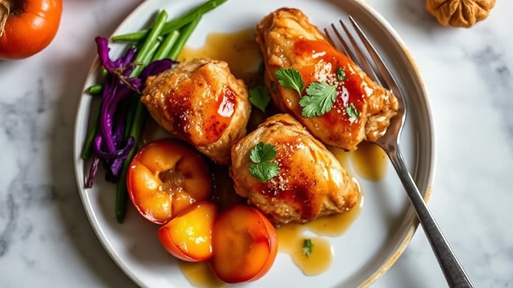 Ginger Garlic Chicken Thighs with Apricot Honey Glaze