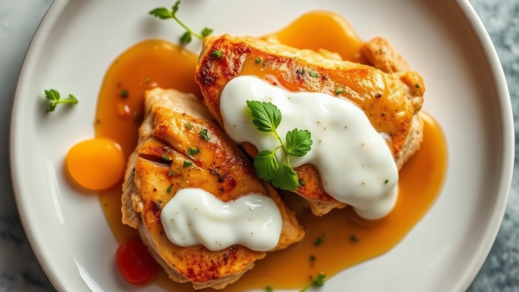 Ginger Garlic Chicken Thighs with Apricot-Yogurt Sauce