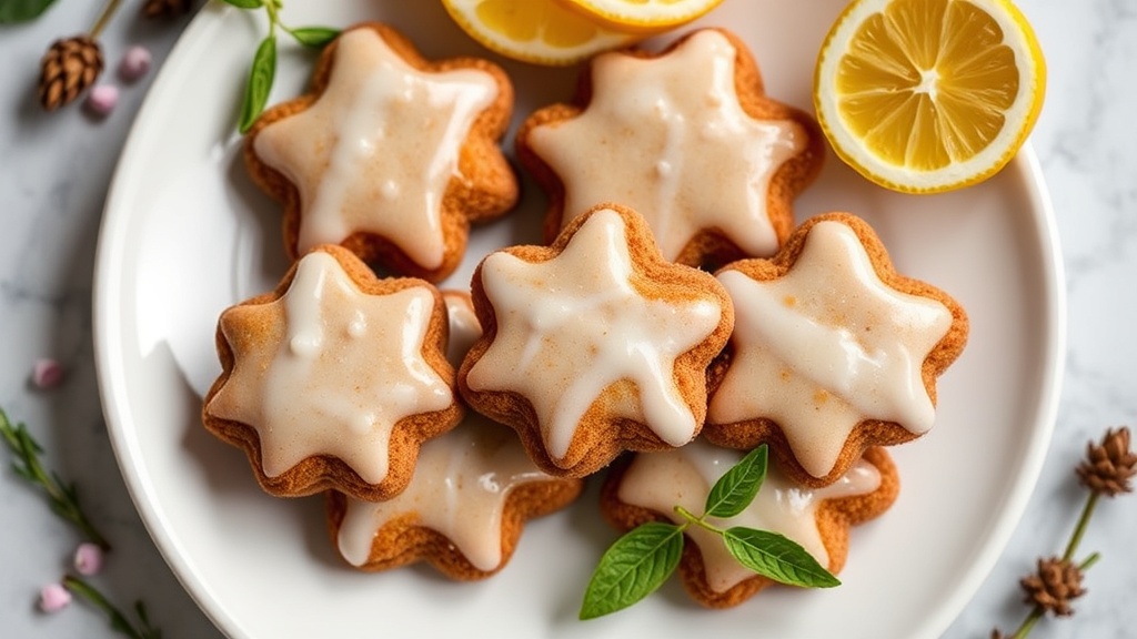Gingerbread Cookies with Lemon Glaze