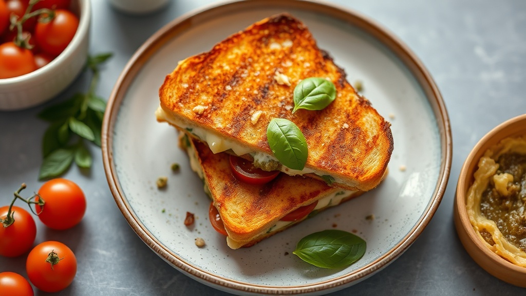 Gourmet Grilled Cheese with Tomato-Basil Pesto