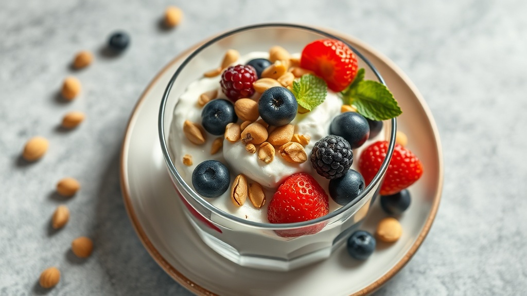 Greek Yogurt Parfait with Honeyed Pistachios and Fresh Berries