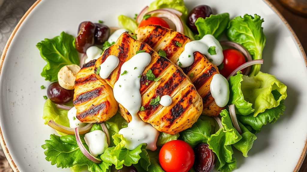 Grilled Chicken Salad with Ranch Dressing