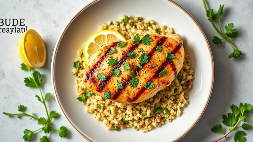 Grilled Lemon Garlic Chicken with Herb Quinoa