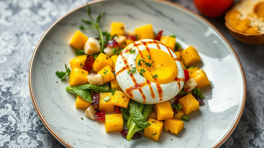Grilled Mango and Egg Salad