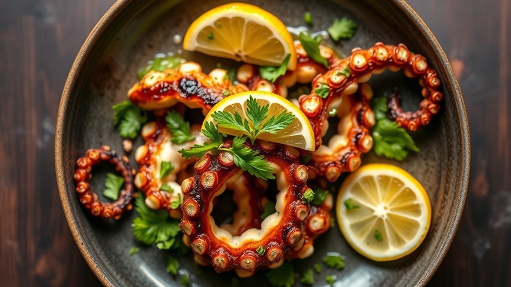 Grilled Octopus with Lemon Herb Dressing
