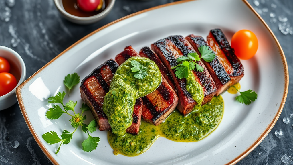 Grilled Steak with Chimichurri Sauce