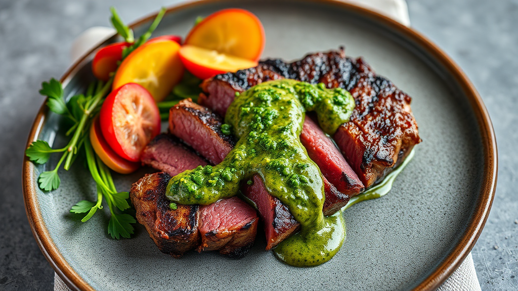 Grilled Steak with Chimichurri Sauce