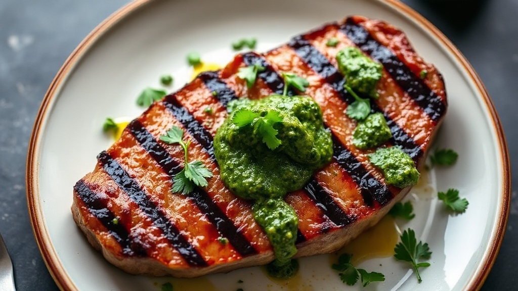 Grilled Steak with Parsley Chimichurri