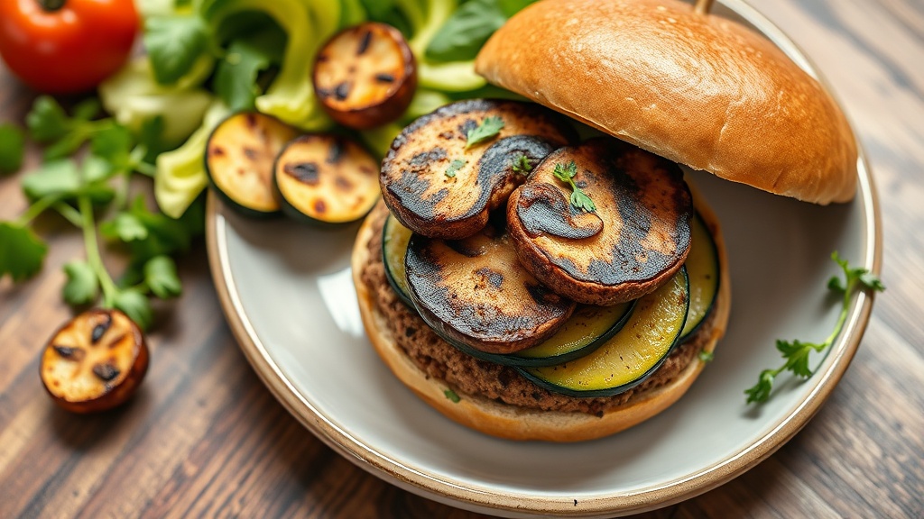 Grilled Zucchini and Mushroom Burgers