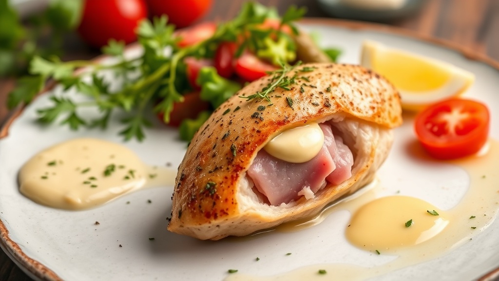 Ham and Cheese Stuffed Chicken Breast with Herb Butter