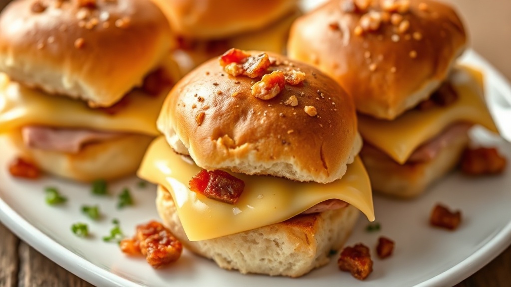 Hawaiian Ham and Cheese Sliders with Bacon Bits