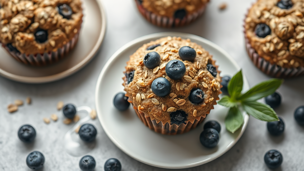Healthy Blueberry Oat Muffins