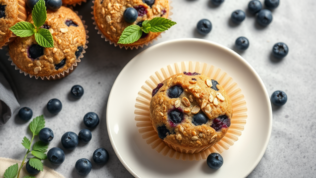 Healthy Blueberry Oat Muffins