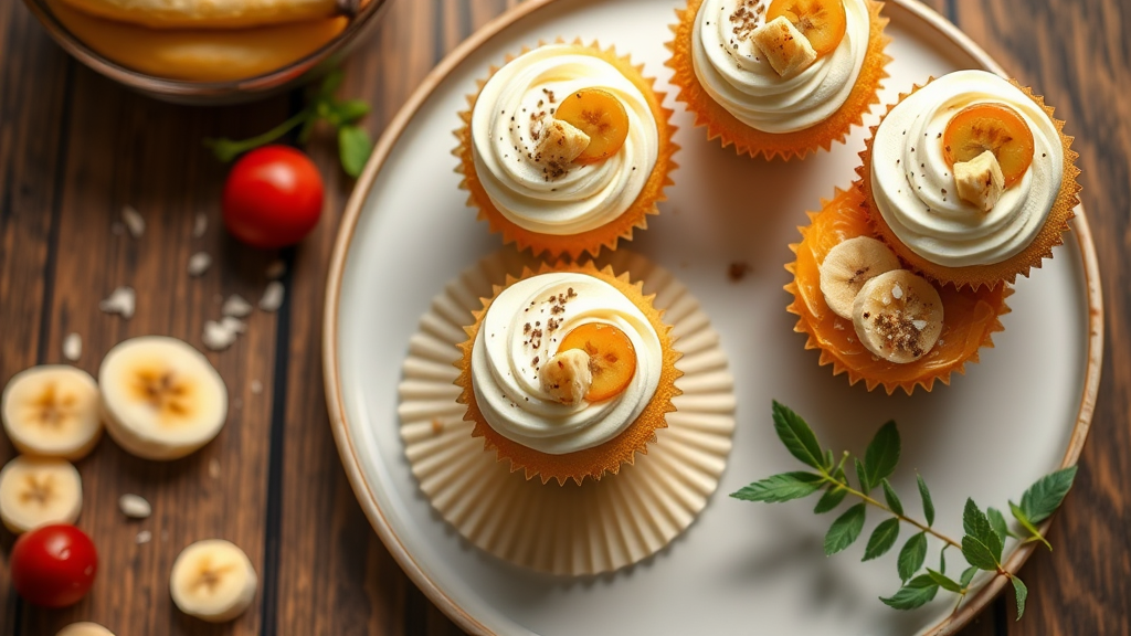 Healthy Coconut and Banana Cupcakes