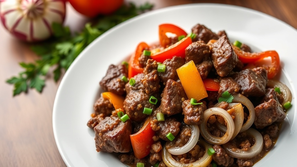 Hearty Beef Hash with Bell Peppers and Onions