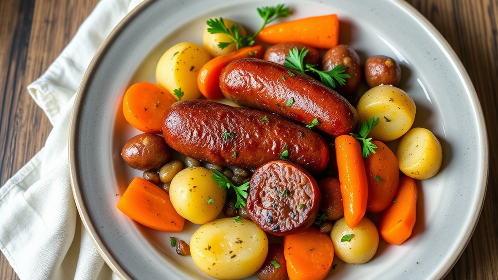 Hearty Kielbasa, Potatoes, and Carrots Skillet