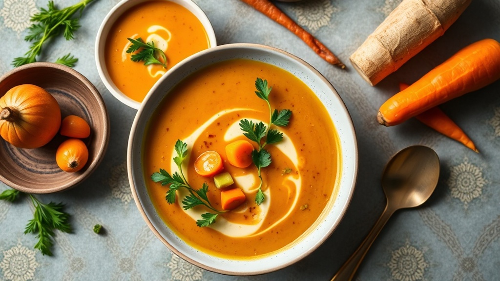 Hearty Rutabaga and Carrot Soup