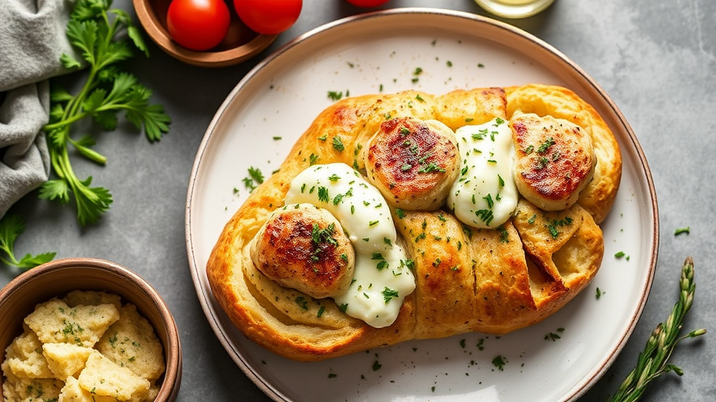 Herb and Cheese Stuffed Chicken Bread