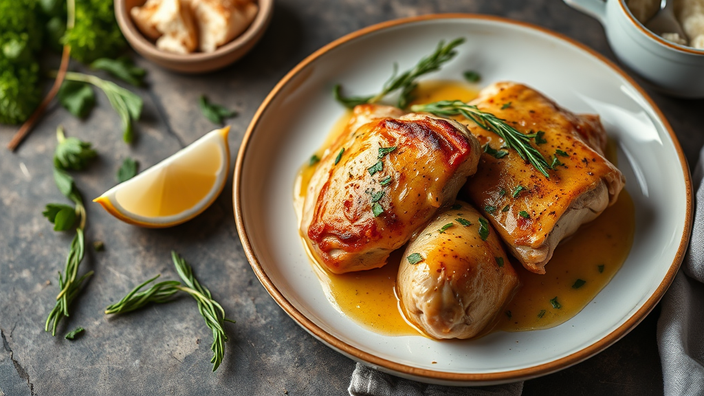 Herb and Garlic Butter Chicken Thighs