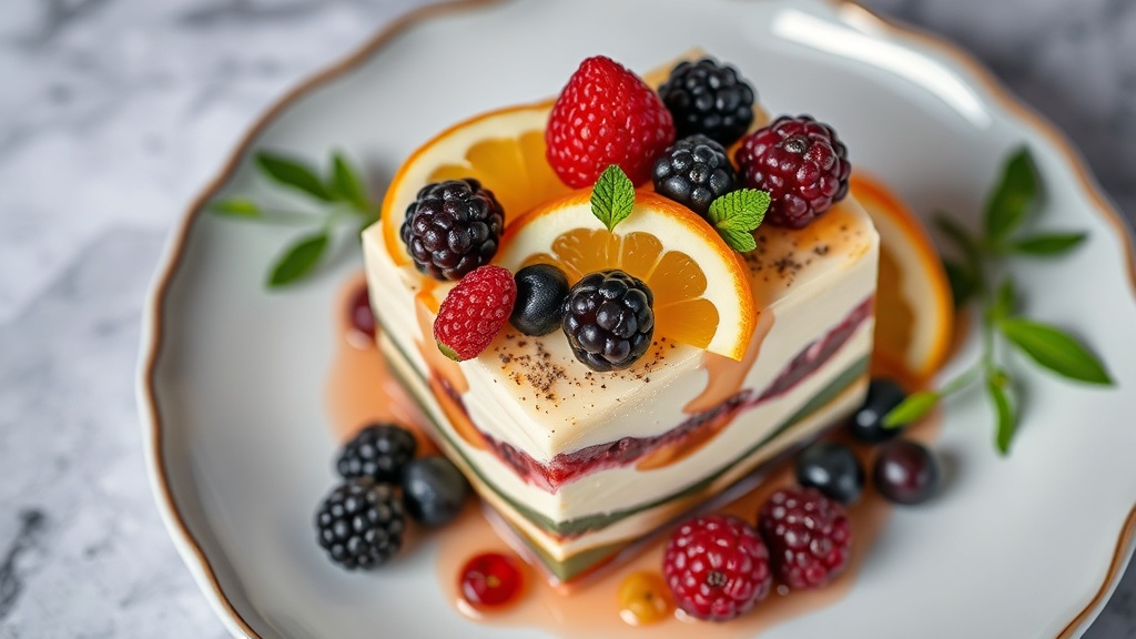 Herbal Infusion Dessert with Berries and Citrus