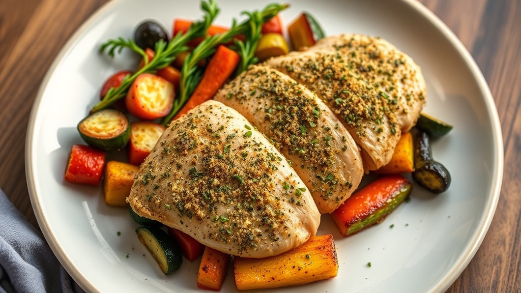 Herb-Crusted Chicken Breast with Roasted Vegetables