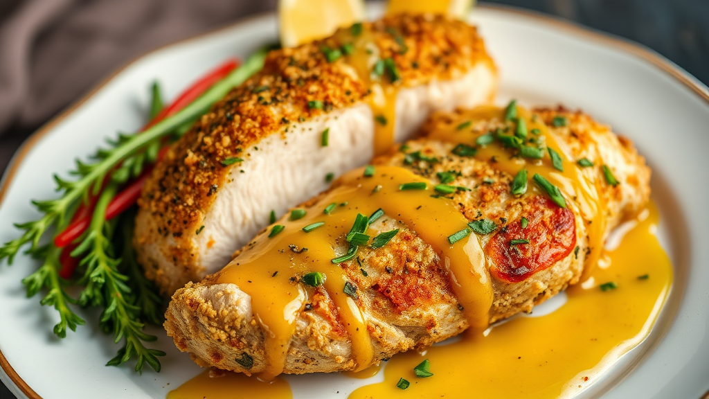 Herb-Crusted Chicken with Honey Mustard Glaze
