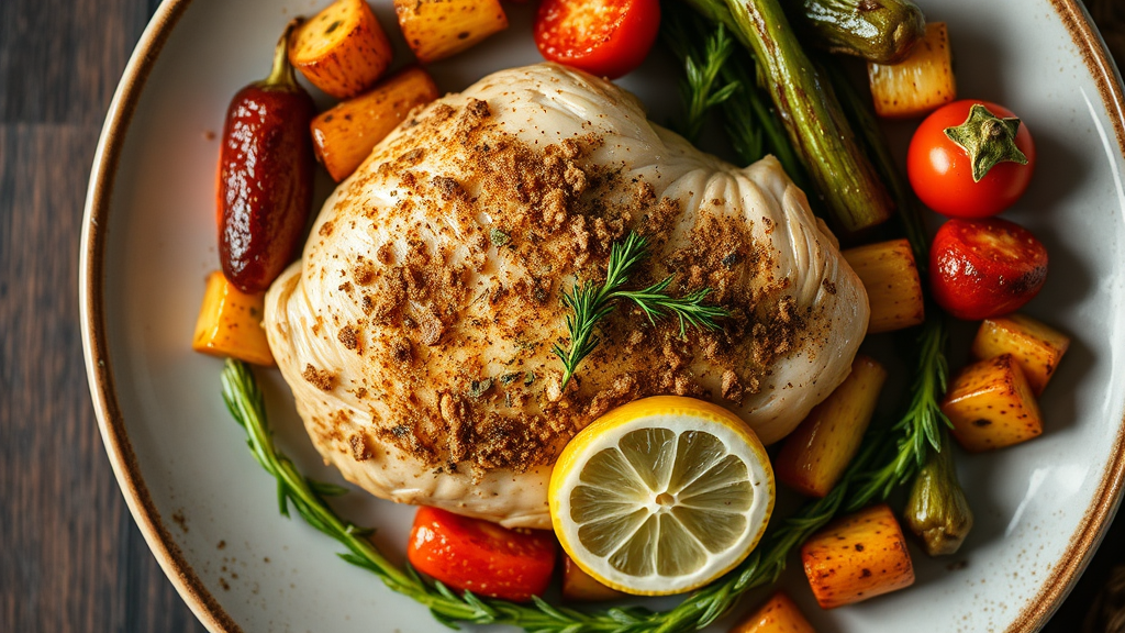 Herb-Crusted Lemon Chicken with Roasted Vegetables