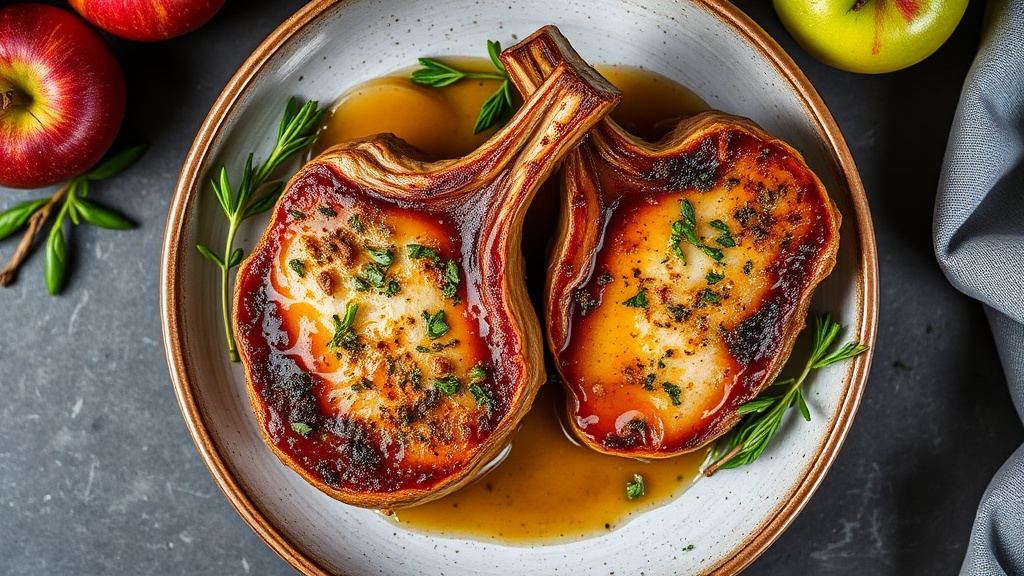 Herb-Crusted Pork Chops with Apple Cider Glaze