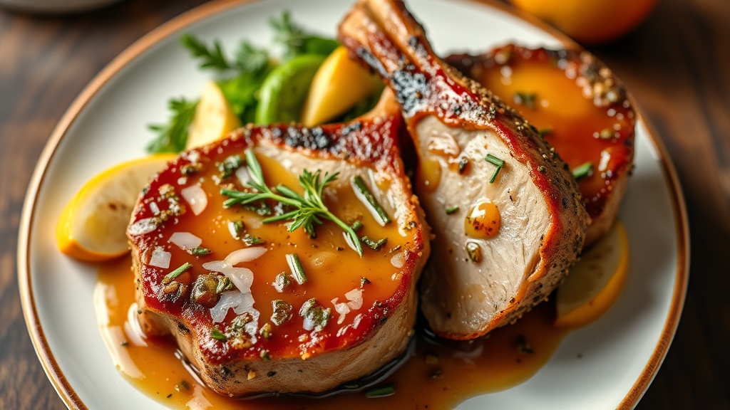 Herb-Crusted Pork Chops with Apple-Cider Glaze
