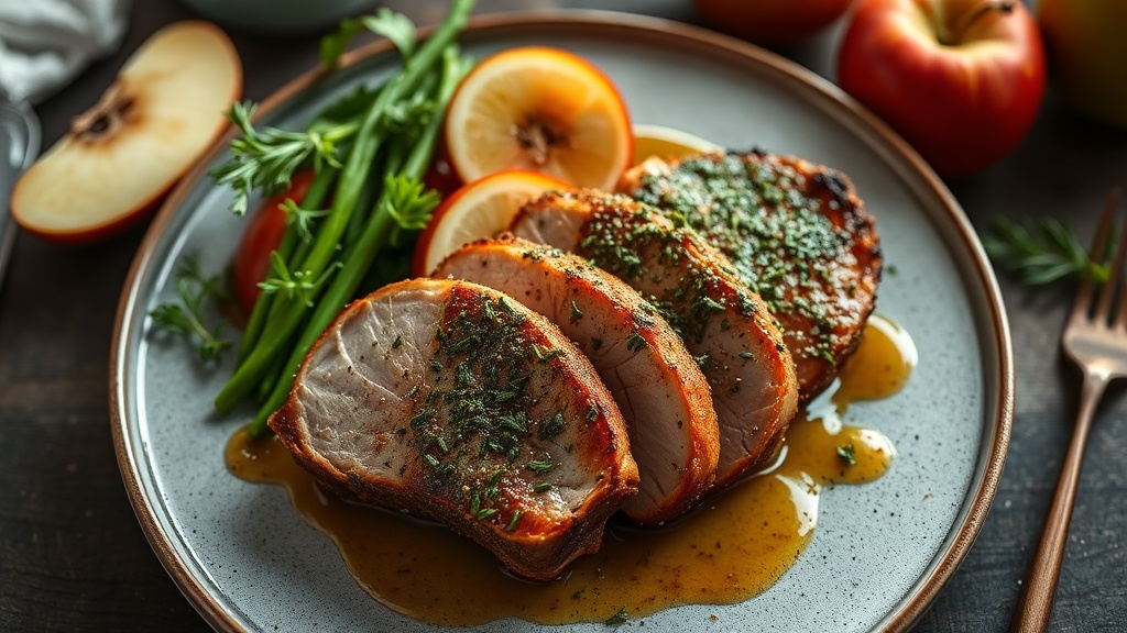 Herb-Crusted Pork Fillet with Apple-Cider Glaze