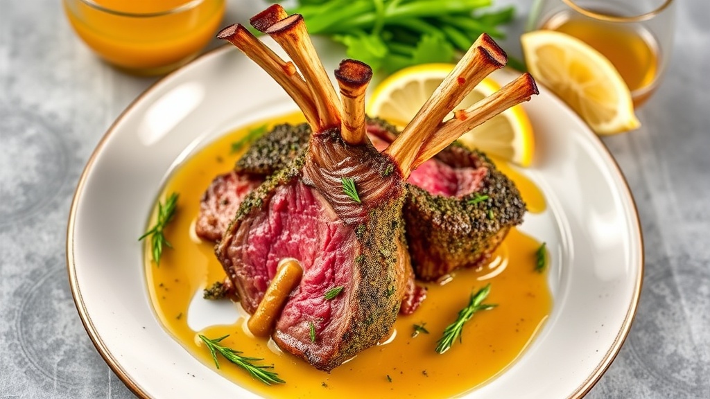 Herb-Crusted Rack of Lamb with Honey-Mustard Glaze