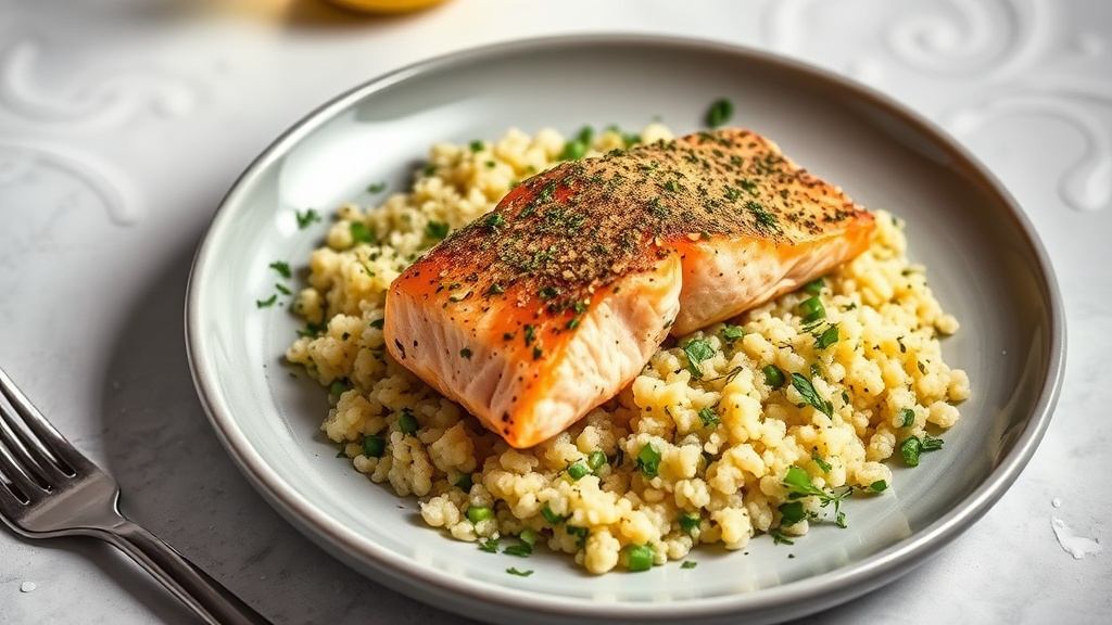 Herb-Crusted Salmon with Lemon-Dill Quinoa