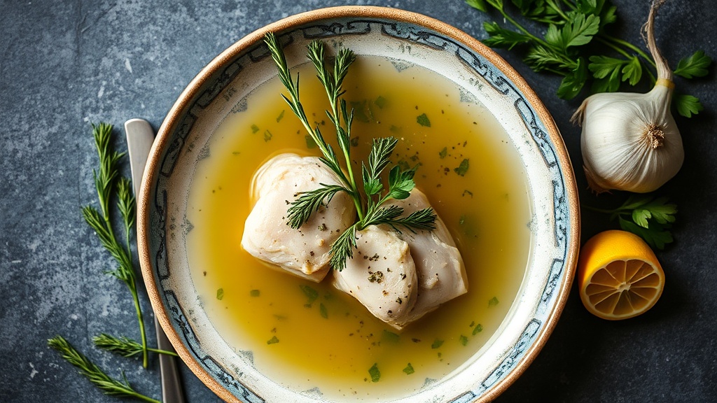 Herbed Chicken Broth with Lemon and Garlic
