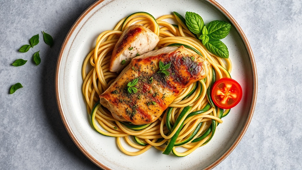 Herbed Chicken with Zucchini Noodles