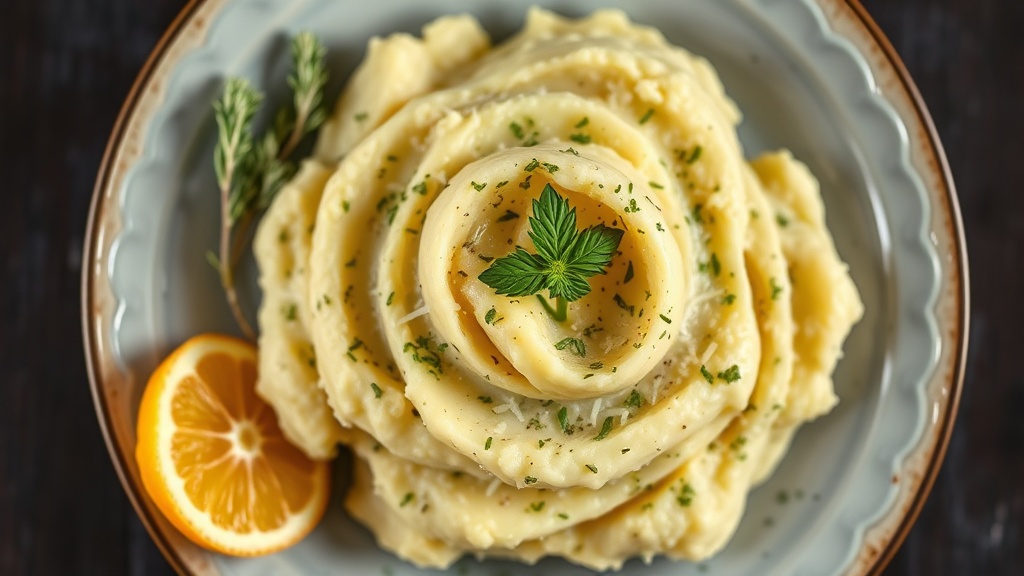 Herbed Garlic Mashed Potatoes with Parmesan