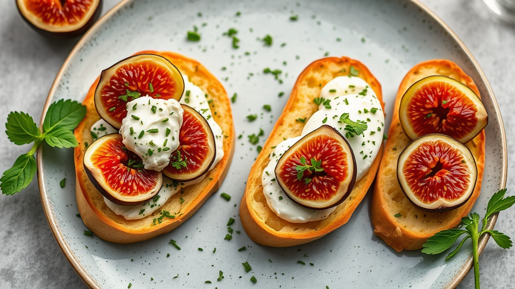 Herbed Goat Cheese and Fig Crostini