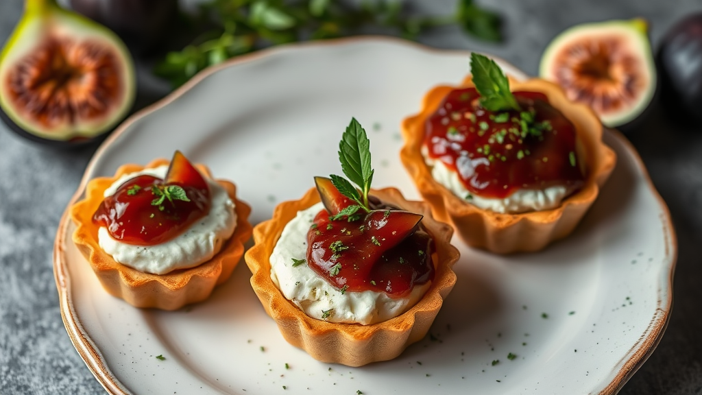 Herbed Goat Cheese Tartlets with Fig Jam