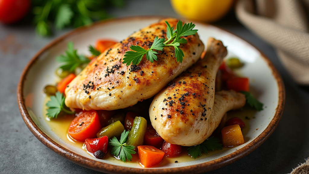 Herbed Lemon Garlic Chicken with Roasted Vegetables