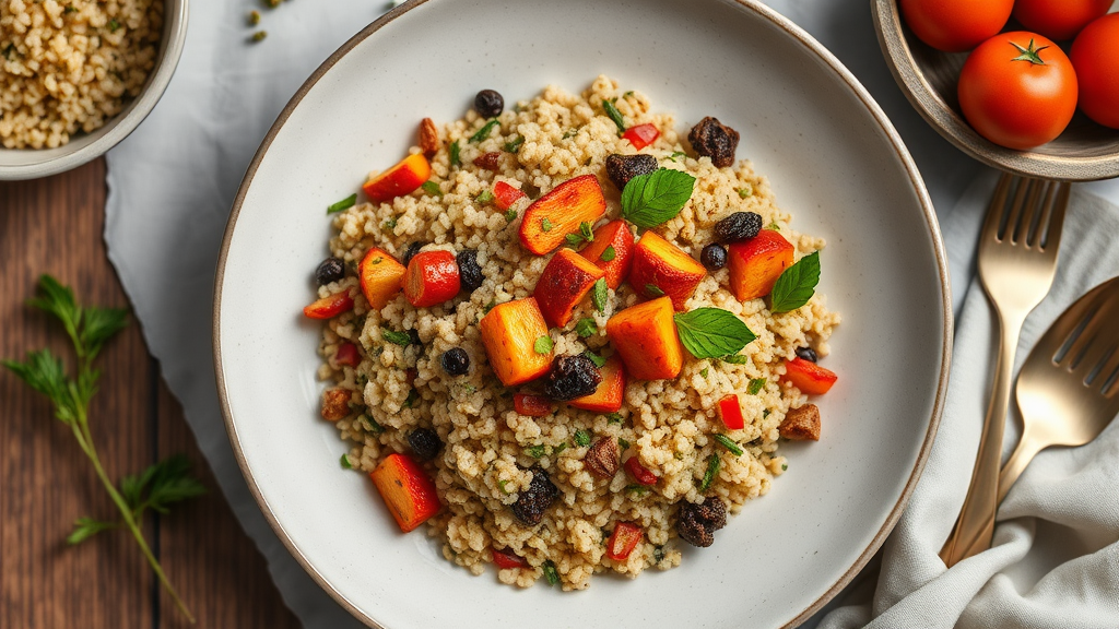 Herbed Quinoa and Roasted Vegetable Bowl