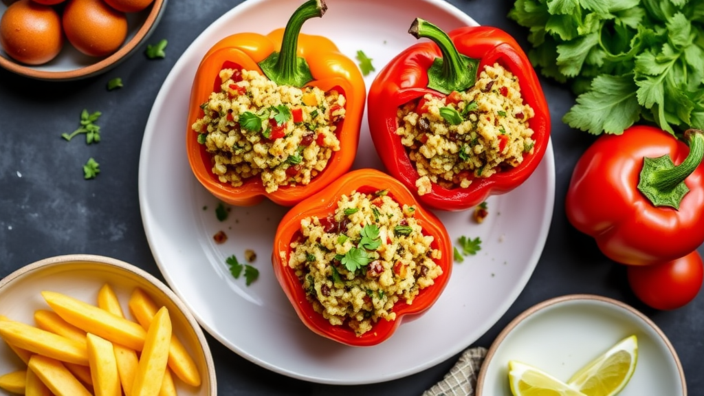 Herbed Quinoa-Stuffed Bell Peppers