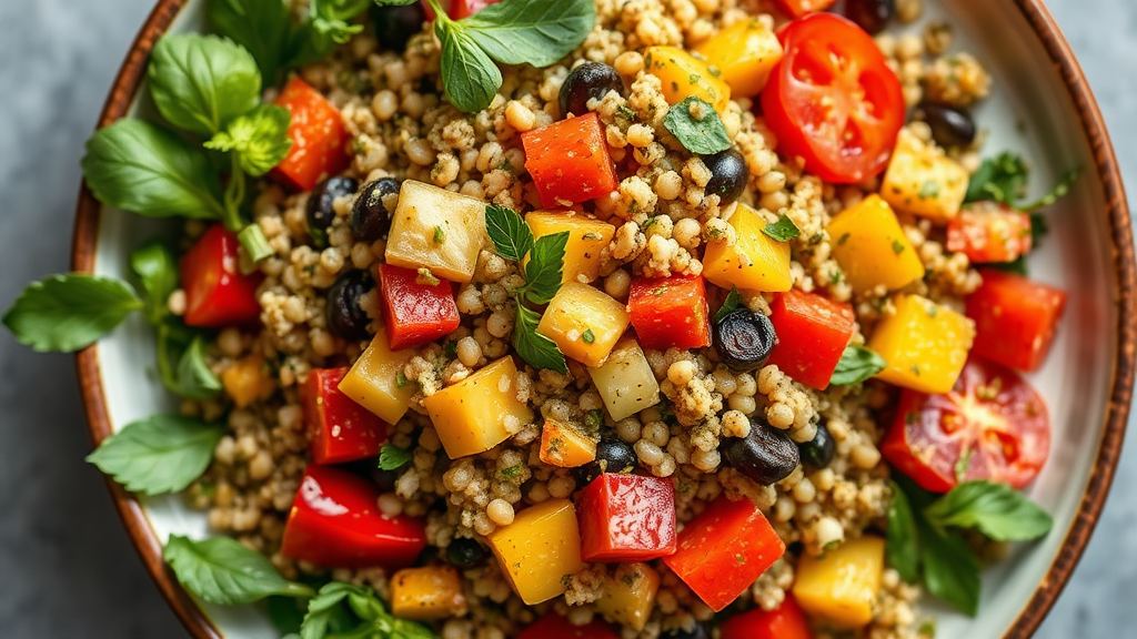 Herbed Ratatouille Quinoa Salad with Lemon-Mustard Vinaigrette