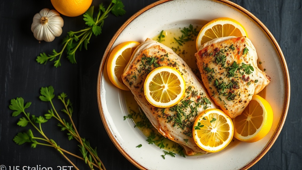 Herb-Infused Baked Chicken Breast with Lemon and Garlic