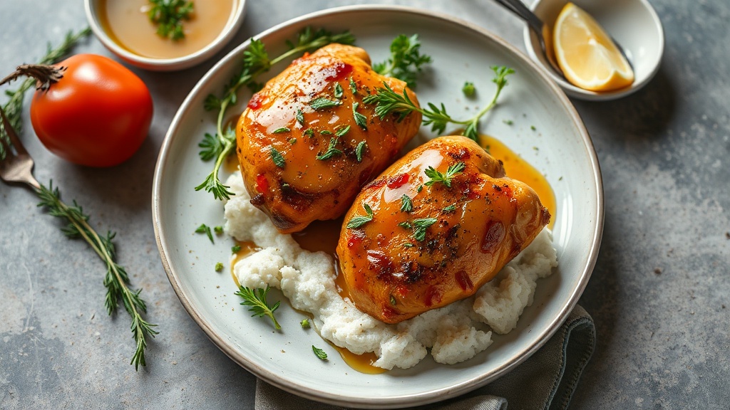 Herb-Infused Baked Chicken Thighs with Honey Mustard Glaze