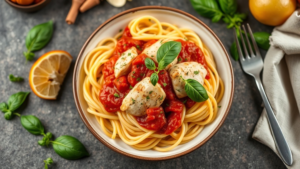 Herb-Infused Chicken Linguini with Tomato Basil Sauce