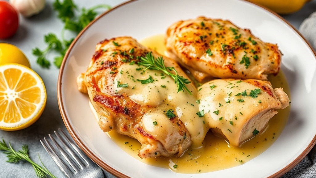 Herb-Infused Chicken Thighs with Lemon Garlic Sauce