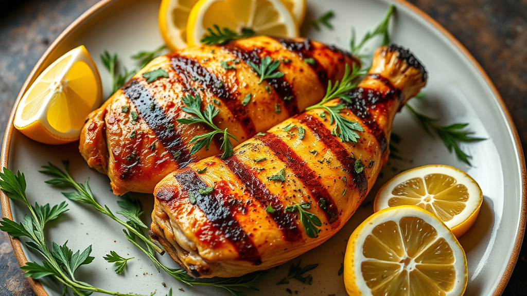 Herb-Infused Grilled Chicken with Lemon and Garlic